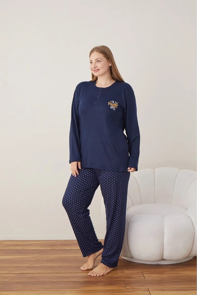 Lukitus Plus Size Battal Interlock Women's Pajamas Set