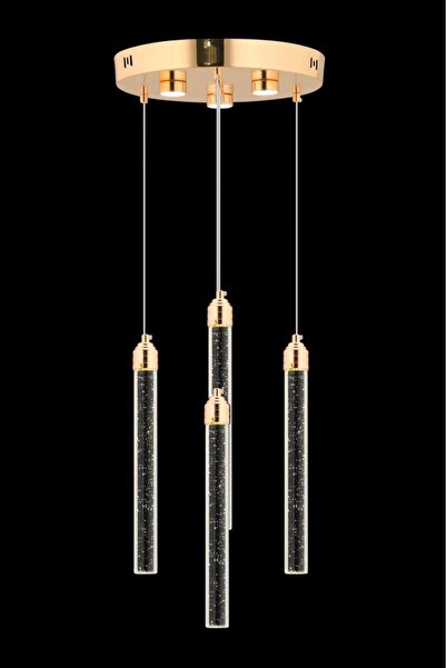 İstanbul Avize İstanbul Avize Rosa 4'lü Gold Kumandalı 3 Renk Led Lüx Modern Ledli Avize