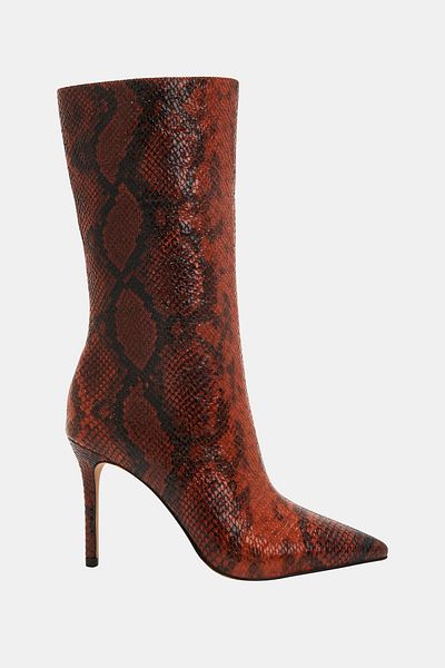 Katy Perry The Revival Women's Red Multi Snake Pattern Heeled Boots