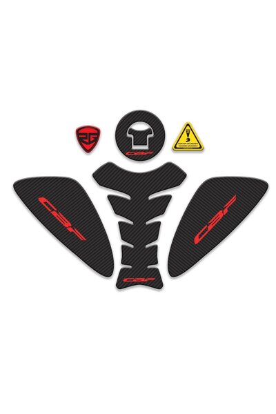 Redline Grafik Cbf Kırmızı Karbon Desen Tank Pad Set Redlinegrafik