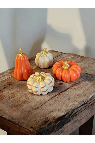 lady desing El yapımı 4 lü balkabağı dekoratif dekorasyon obje biblo süs eşya...