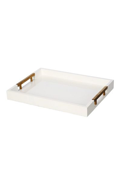Felli Rectangular Wooden Tray with Handle 40cm Y1K150055-W