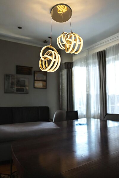 KLAS AYDINLATMA LÜKS İMZA 3LÜ SARKIT LED AVİZE