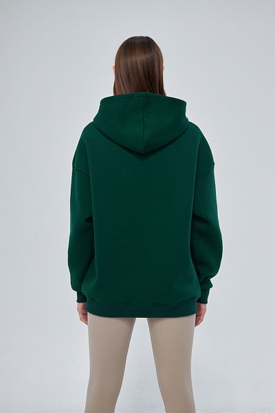 Moda Işık Φούτερ με κουκούλα Unisex Σκούρο Πράσινο - Φούτερ με στάμπα 100% βαμβάκι