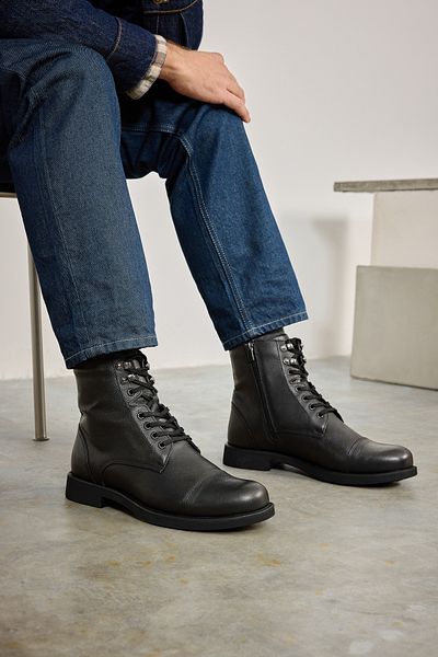 Ziya Men's Black Genuine Leather Boots - 14319Z7019
