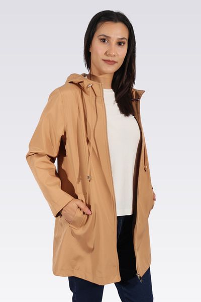 TOLGA SARAÇOĞLU 60122 TRENCH CAMEL CU GLUGĂ