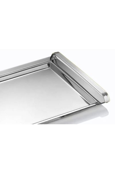 ÖzSa Home Tiamo Xlarge Premium - 18/10 Stainless Steel, Handled Presentation Tray, Engagement and Tea Serving