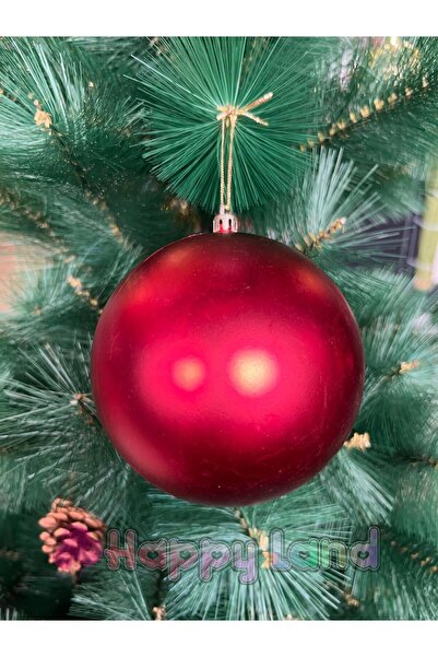 Happyland زينة شجرة عيد الميلاد حجم كبير 12 سم كرة عيد الميلاد لون أحمر لامع 1 قطعة كرة عيد الميلاد