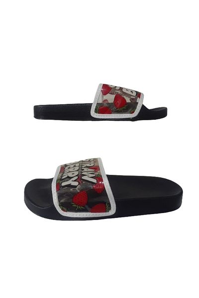GEZER Black Red Strawberry Non-Slip Sole Daily Stylish Women's Slippers - Gzerr087-031