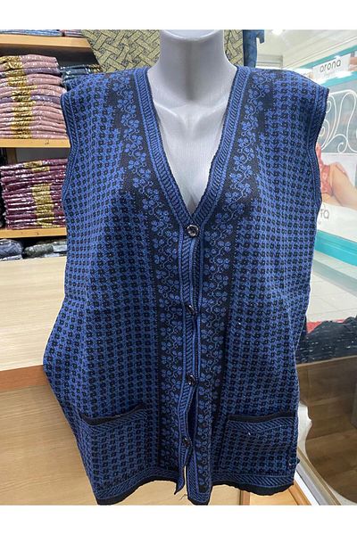 TCR Women's Buttoned Patterned Seasonal Vest with Pockets