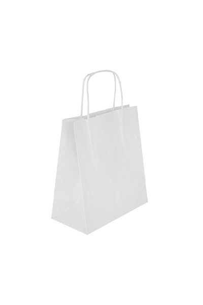 Morpack White Colored Kraft Bag - Kraft Bag - 25 Pieces with Size and Quantity Options, 18 cm x 23 cm x 9 cm
