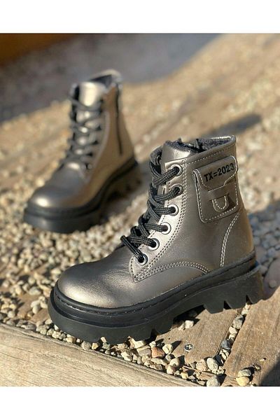 Surpie Shoes Παιδικές ελαφριές μπότες, Παιδικές μπότες με λεπτομέρεια τσέπης, παιδικές μπότες με φερμουάρ
