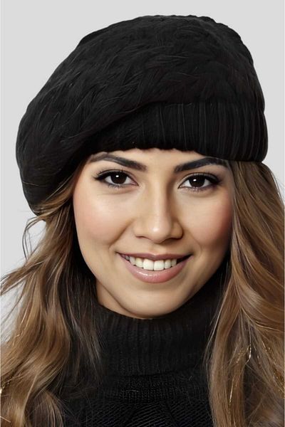 Trenderrs Women's Knitted Knitwear Painter Beret
