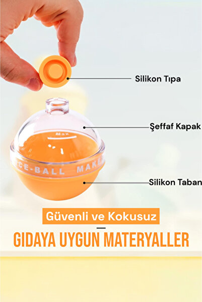 Kitchen Way 3 Adet Silikonlu Küre Viski ve Meşrubat Buz Kalıbı KW-228 FMA562280