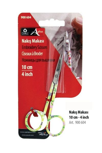 ÖZ-EL AŞ 10 cm Floral Curved Tip Embroidery Scissors - 900 604