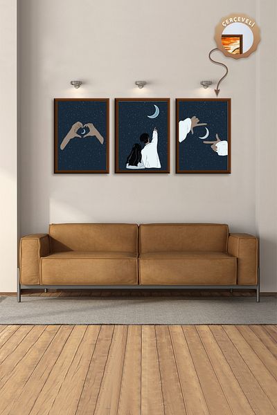 Hagen Set de picturi de perete pentru bucătărie Pictură din 3 piese Pictură decorativă Pictură pentru sufragerie Pictură pentru dormitor Pictură modernă MDF
