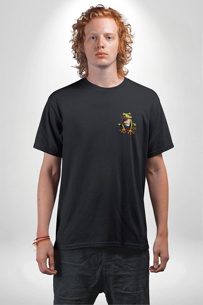 Angemiel Black Oversize Frog Prince Women's/Men's T-Shirt - Minimal Printed, Side Left Front Design