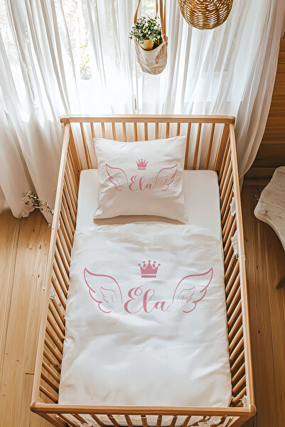 Astral Baby %100 Pamuk Saten Isme Özel Isimli Park Yatak Nevresim Takımı (70X...