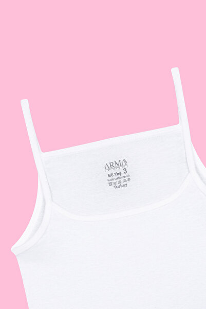 Arma Yıldız Λευκό εσώρουχο για κορίτσια - Πακέτο 6, λουράκι σχοινιού, 100% βαμβακερή ραβδώσεις