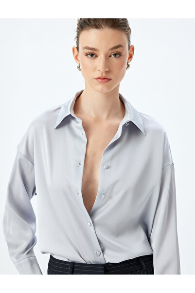 Koton Μακρυμάνικο πουκάμισο με κανονική εφαρμογή με κλασικό γιακά