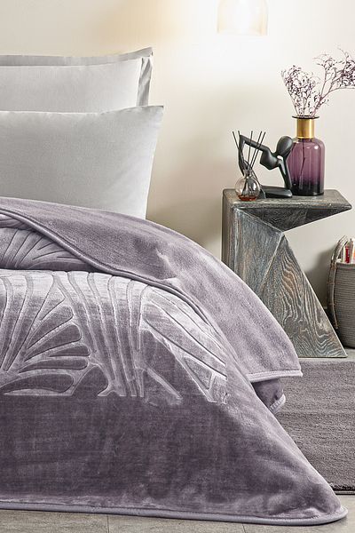 Puffy Pătură Fiona Double Emboss - Ash Purple