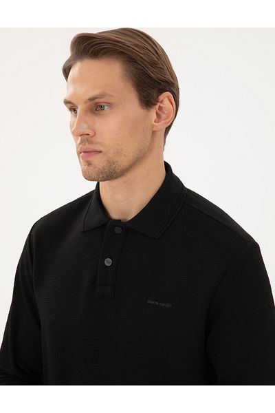 Pierre Cardin Черен суитшърт с нормална кройка 50293236-VR046