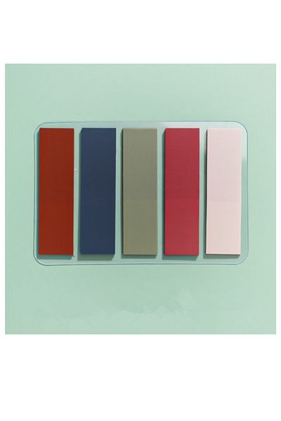 NaSaDAN 5 Colors Dark Tones Transparent Postit Note Paper Bookmark 100 Sheets