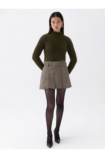 Nocturne Belted Pleated Mini Skirt