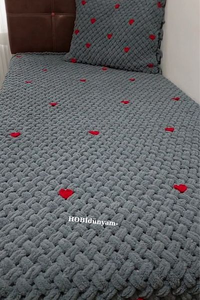 Alize Heart Lover Blanket Pillow Set 120/200cm