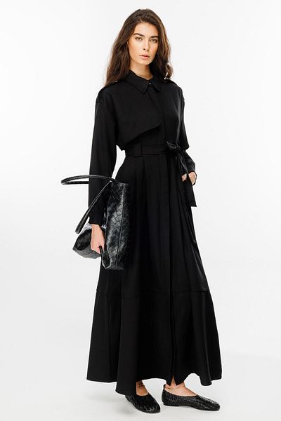 Hooopstore Premium Trench Μαύρο Φόρεμα
