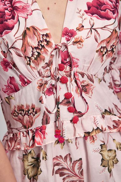adL Flounced Waist Patterned Short Jumpsuit