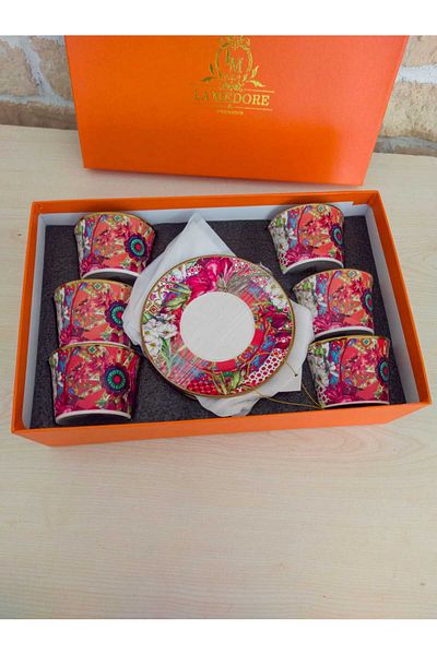 LAMEDORE Lilyum Pattern 6-Piece Teacup Set