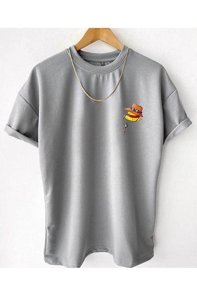 Massgai One Piece Unisex Anime Oversize T-shirt - Πίσω στάμπα, κοντό μανίκι, 100% βαμβάκι