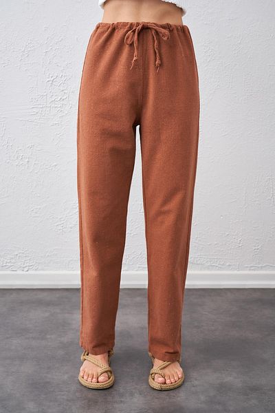 TENA Pantaloni de in, cu șireturi, cu cravată în talie, damă