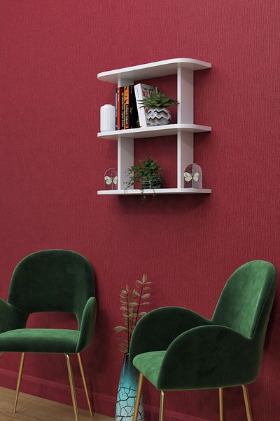 moka park avm 2-Shelf Wall Mounted Rectangular Multi-Purpose Wall Shelf