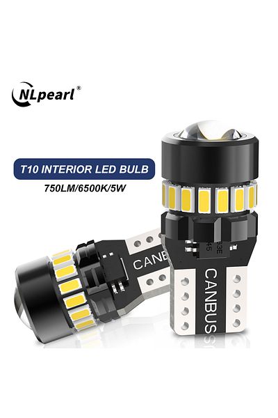 NLpearl 2PCS T10 W5W LED Canbus 168 194 Bulb Auto Car Interior Map Dome Lights Parking Light Auto...