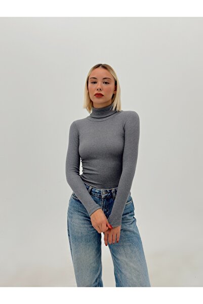 AFROGİYİM Women's Solid Color 3-Piece Turtleneck Blouse