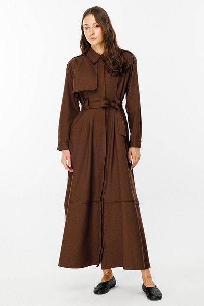 Hooopstore Premium Trench Καφέ Φόρεμα