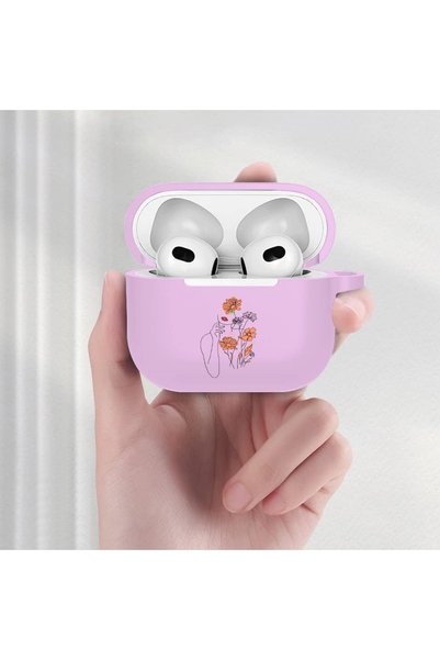 Powerfox Özel Şeffaf Tasarım Airpods 3. Nesil Uyumlu Metal Kopçalı Lila Renk ...