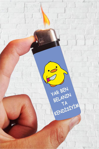 SARANG Çakmak Yar Ben Belanın Ta Kendisiyim Baskılı Full Kaplamalı Gazlı Çakmak