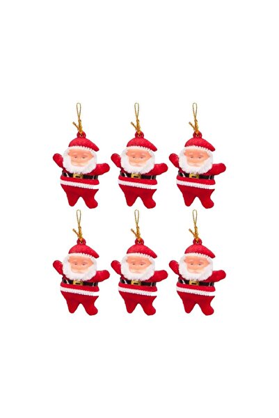 Elfora Christmas Tree Ornament 6-Piece Santa Claus Hanging Ornament Red Color...