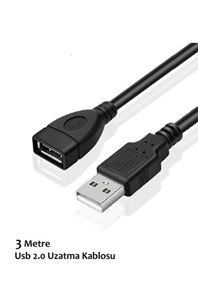 Vwin Usb Uzatma Kablosu Usb 2.0 Dişi - Erkek Uç 3 Metre