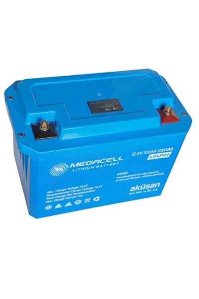 Megacell 12.8V 120Ah LiFePO4 Lityum Demir Fosfat Akü-YENİ