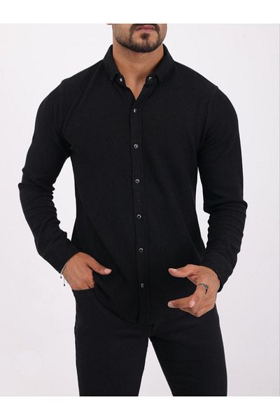 CLASSİCS MEN Мъжка риза с дълъг ръкав Troy Slim Fit - 6974