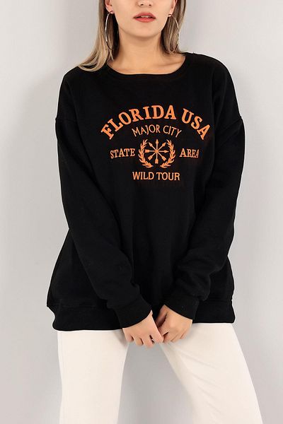 TENA Hanorac de damă negru cu trei fire brodate Florida Usa