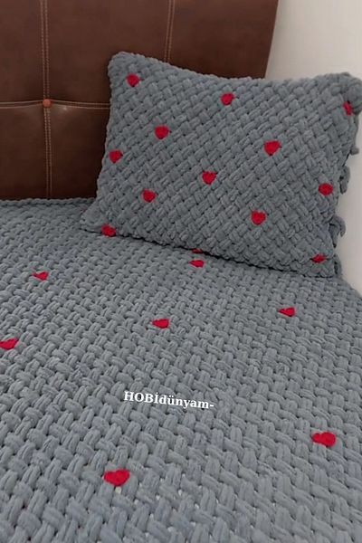 Alize Heart Lover Blanket Pillow Set 120/200cm