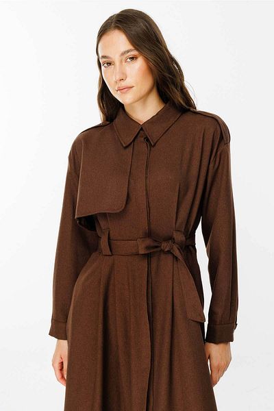 Hooopstore Premium Trench Καφέ Φόρεμα