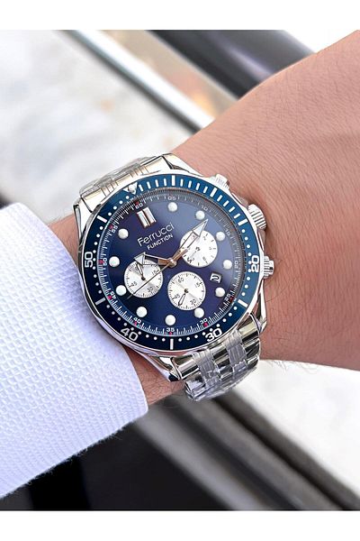 Ferrucci Steel Cord Inner Functions Active 30 Mt Water Resistant Men's Wrist Watch Bmf.14042.2