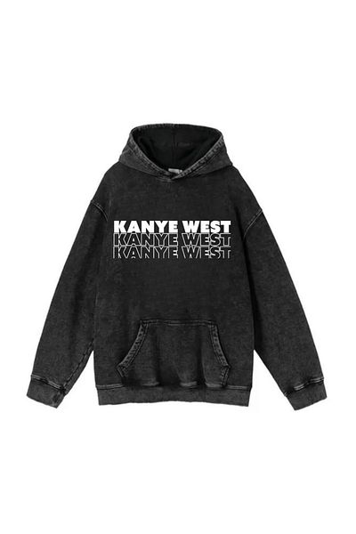 Touz Moda Φούτερ Kanye West Vintage με κουκούλα που πλένεται
