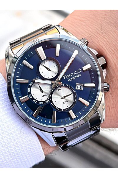 Ferrucci Çelik Kordon İç Fonksiyonları Aktif 30 Mt Suya Dayanıklı Erkek Kol Saati BMF.14084.5